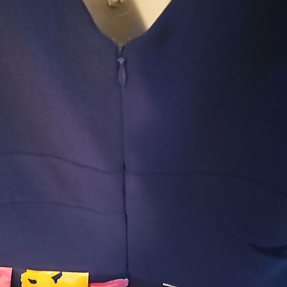 XSCAPE Women's Floral SideMesh Cutout Tutu Mini Dress 12 Navy Blue, Pink - Picture 6 of 16